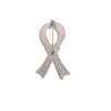 Silver Tone Rhinestone Crystal Pink Enamel Ribbon With Heart Brooches Breast Cancer Awareness Brooch Pins For Women
