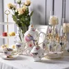 Koppar tefat 2023 British Style Luxury Noble Bone China Coffee Cup Set Pot TEAS Saucer Spoon Sugar Bowl Top-klass te