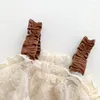 Fille robes 2023 été coréen enfant enfant en bas âge princesse robe mode fronde maille sans manches dentelle robe enfants bébé