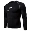 T-shirt da uomo Camicia a compressione da uomo Rashguard Fitness Bodybuilding T-shirt manica lunga Slim Stretch Abbigliamento ad asciugatura rapida