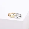 Band Rings Women Ring Heart-Shaped Hollow Heart With Hearts Design Cute Fashion Stainless Steel Love Jewelry Young Girl Gift