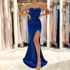 Party Dresses MisShow Sexy Robe De Soiree Strapless Evening Women's Royal Blue High Split Prom Elegant Dress P230531