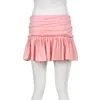 Dresses Iamhotty Kawaii Lowwaisted Pleated Mini Skirt Pink Aline Coquette Aesthetic Short Skirts Solid Allmatch Korean Japanese 2023