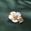 Pins Brooches WEIMANJINGDIAN brand new arrival of high-quality fresh water pearls and shell flower brooches G230529