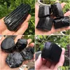 Konst och hantverk 1st Natural Black Tourmaline Crystal Gemstone Collectibles Rough Rock Mineral Prov Healing Stone Home Decor T20 DHPCR