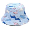 Bérets sous-marin Animal motif imprimé seau chapeau Double face pêcheur casquette extérieur plat haut chapeau de soleil pour femmes hommes