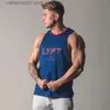 Heren T-shirts Zomer nieuwe stijl Gym Workout Trainingsvest voor heren Zwart Mouwloos shirt Sport Fitness Katoenen vest Heren Casual vest met ronde hals T230601