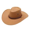 Chapeaux à large bord adulte décontracté solide été Western mode Cowboy chapeau de soleil voyage Sombrero fête Pack Led pour hommes