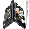 Magnetic Hinge Plating Transparent Vogue Phone Case for Samsung Galaxy Folding Z Fold4 5G S Pen Slot Holder Adjustable Bracket Clear Membrane Fold Shell Shockproof
