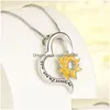 Collane con ciondolo Love Heart Sunflower You Are My Sunshine Collana Donna Bambini Gioielli di moda Drop Delivery Pendenti Dhn2S