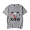 Men's T-Shirts Cotton I need a beer printed casual loose fitting O-neck oversized men's T-shirt P230601