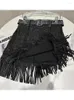 Skirts HIGH STREET Est 2023 Designer Runway Fashion Women's Rhinestone Fringe Design Cake Skirt