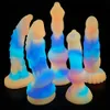 Massager Super Soft Luminous Penis Dildo Adult for Woman Monster Suction Cup Anal Male Female Masturbation