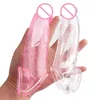 Massager Reusable Penis Sleeve Extender Cock Rings Delay Ejaculation Silicone Glans Cover Enlargement for Men