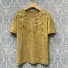 Women's T Shirts Summer 2023 Girl Loose Tshirt Stylish Chic Gold Sequin Diamond Short Sleeve O-neck Women Casual Solid Color Fashion Tops