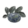 Silver Leaf Brosch Pins Elegant Leaves Gemstone Cab Brosches Tree Plant Pendant For Smyckeshalsband