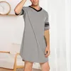 Men's Sleepwear Breathable Summer Homewear Robe Short Sleeve Home Clothes Pullover Pajamas Men Loungewear