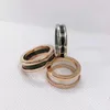 Designer Luxury B Anello in filo di ceramica Anello con diamanti Anello per coppia