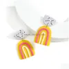 Dangle Lustre Creative Rainbow Polymeric Clay Boucles D'oreilles Pour Les Femmes Unique De Mode À La Main Doux Boucle D'oreille Livraison De Bijoux Dhwfi