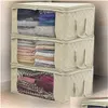 Borse portaoggetti Borsa pieghevole in tessuto non tessuto Trapunta portatile antipolvere Finestra trasparente Vestiti Organizer Contenitore per la casa Bh8240 Drop Delivery Dh4En