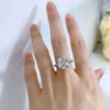 2 Carats Zircon Diamond style Ring for Women Fine Anillos 925 Jewelry Bizuteria Rings Silver Color Gemstone Rings