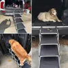 Ramps 5/6 Steps Dog Ramp Pet Step Stairs with Nonslip Surface Aluminum Fram Cat Dog Ladder for Beds Trucks Cars SUV Support 200 Lbs