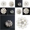 Alfinetes broches pérola floral flor de cristal alfinetes para mulheres decoração nupcial roupas ornamento diy drop delivery jóias dhqie