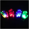 لوازم الحفلات الاحتفالية الأخرى هدية عيد الميلاد LED Glow Glow Gloves Flash Lady Concert Noctilucent Glove for Man Finger Halloween DHM27