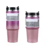 20oz 30oz Diamond Paint Tumblers Bling Bling Car Cups Water Bottles Travel Coffee Mugs With Lid and Straw Stainless Steel Insulated Thermos Flat Cup