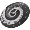 Wall Clocks 2X Elegant Piano Key Clock Music Notes Wave Round Modern Without Battery Black White Acrylic