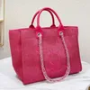 Women's Classics Luxury Hand broderad Pearl Beach Bag Big Ladies Small Ryggsäckar Canvas Chain Ryggsäck Evening Handväskor NK42