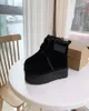 Buty Mini Neumel Platform Designer Kobieta Zimowa kostka Australia Śnieg Grubny dno Real skórzane ciepłe puszyste fanowe haczyek Cowskin Hook 088