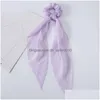 Haar Elastiekjes Zomer Effen Kleur Stropdassen Scrunchies Beautif Elastiek Lang Lint Paardenstaart Houder Sjaal Vers Drop Levering Sieraden H Dhby0