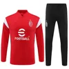 AC 23 24 Milans Trainingspak Ibrahimovic Soccer Milano Survetement 23/24 Maillot Men en Kidsde Foot Milans voetbaltrainingspak