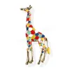 Broches femininos de girafa de cor dourada bonitos e coloridos para animais, joias de moda, broches requintados para crianças