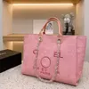 Women's Classics Luxury Hand broderad Pearl Beach Bag Big Ladies Small Ryggsäckar Canvas Chain Ryggsäck Evening Handväskor ID25 QBMW