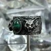 70% скидки дизайнерские ювелирные украшения кольцо кольцо сад голова головы малахит зеленый комплекс рисунок животный год