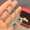 Dangle Oorbellen RUZZALLATI 2023 Vintage Antieke Lab Emerald Sieraden Zilver Kleur Holle Ontwerp Lange Drop Earring Voor Vrouwen Dangler Gift