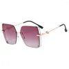 Sunglasses Women Big Frame Men Square Fashion One Lens Shades Uv400 Vintage Glasses