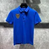 Polo da uomo T-shirt Tiger Strass Design Luxury Top da uomo Blu Risvolto Tees Estate Homme Streewear Abbigliamento Moda Bello S-3XL