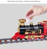 Electric/RC Track Electric Christmas Train Toy Set Car Railway Spår Steam Locomotive Engine Diecast Model Education Game Boy Toys for Children 230601