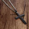 Pendant Necklaces Fashion Classic Cross Men Necklace Stainless Steel Chain Pendant Necklace for Men Jewelry Gift 2021 J230601