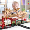 Pista elettrica / RC Set di treni di Natale Set di treni elettrici per giocattoli di Natale per bambini Regalo di compleanno intorno all'albero di Natale Decorazioni per feste Regalo di Natale 230601