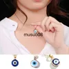 Pendant Necklaces Round Drop Shape Evil Eye Pendant Necklace Golden Chain Turkish Protect Lucky Necklace for Women Men Gifts J230601