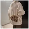 Duffel Bags Leopard Print Fluffy Shoulder Crossbody Plush Chain Womens HandBags Fashion Lady Bag Small Clutch Purses