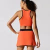 A-001 Yoga da donna Vendita calda Corsa e anti brillante Abbigliamento da tennis fitness di alta qualità in Europa e America Set di gonne sportive a contrasto traspirante da donna