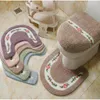 Toilet Seat Covers Home Living Room Bathroom Mats Set Anti Slip Rugs Bedroom Print Rug Water Absorption U Shaped