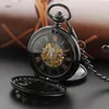 Relógios de bolso oco relógio mecânico de grão duplo de alta qualidade colar pingente de jóias presentes para homens e mulheres Pjx905