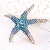 Pins Brooches Sparkling chest suitable for women sparkling rhinestone charm starfish pins luxurious clothing jewelry party gifts G230529