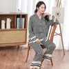 Vrouwen Nachtkleding Houndstooth Pamas Set Paar Satijn 2 Stuks Shirtpant Lange Mouw Nachtkleding Pijamas Pak Losse Womenmen Thuis